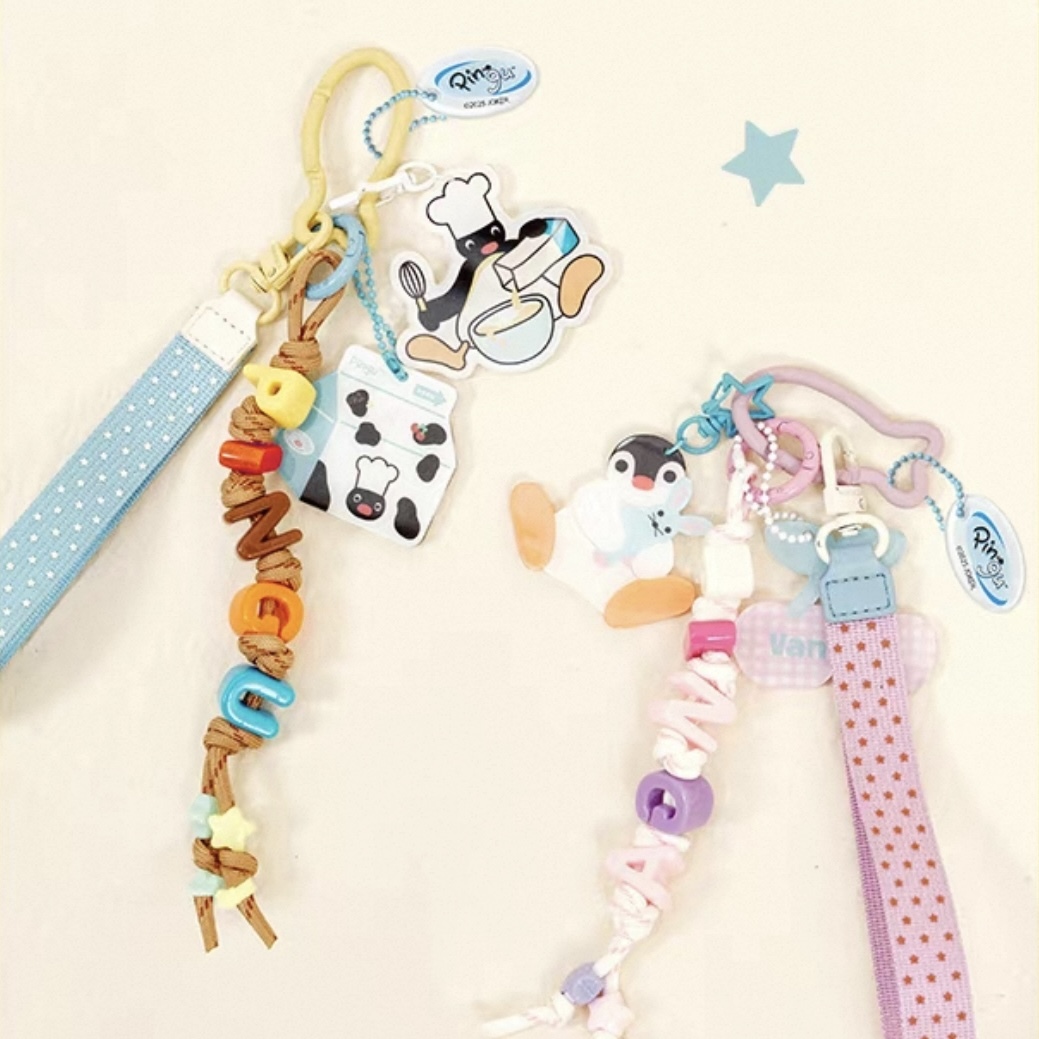 VANWALK x PINGU 企鵝家族 串珠吊飾 壓克力 配飾 裝飾 可愛卡通