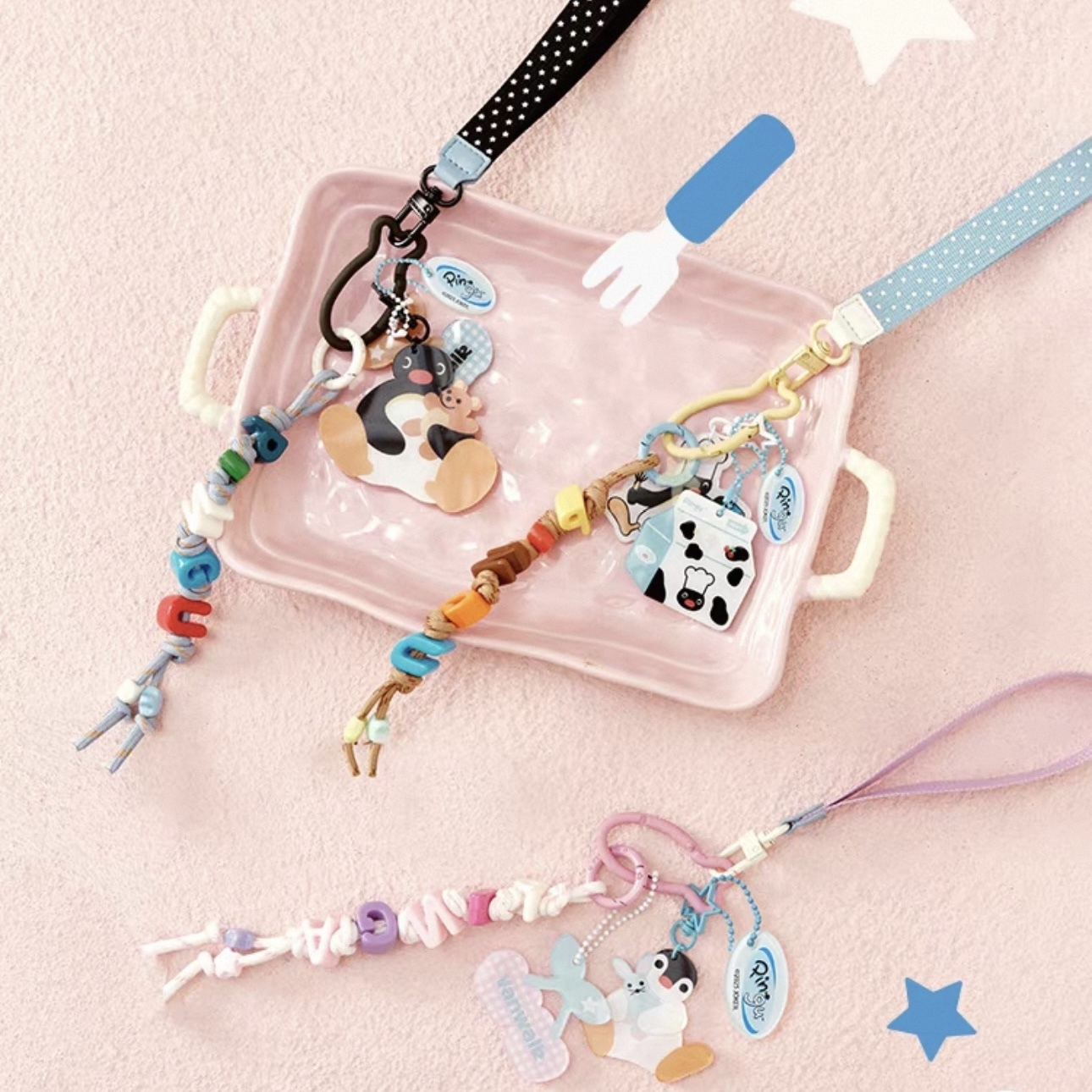 VANWALK x PINGU 企鵝家族 串珠吊飾 壓克力 配飾 裝飾 可愛卡通