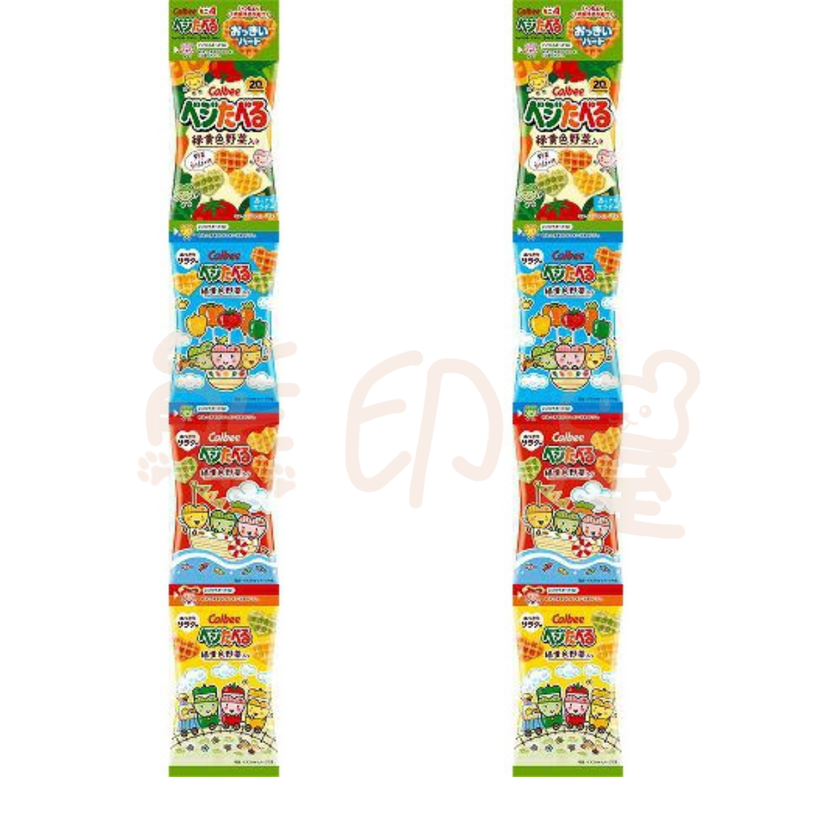 Calbee四連蔬菜味心型格格脆40g X 2