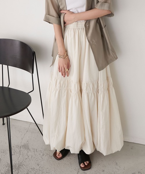 日本🇯🇵連線 Forksy 分層設計氣球蓬蓬裙 氣球裙 長裙 裙子 蛋糕裙 分層設計 蓬蓬裙 3色(任買兩件711免運)/預購