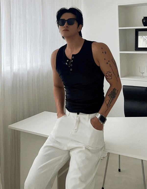 天鵝絨亨利領開襟背心