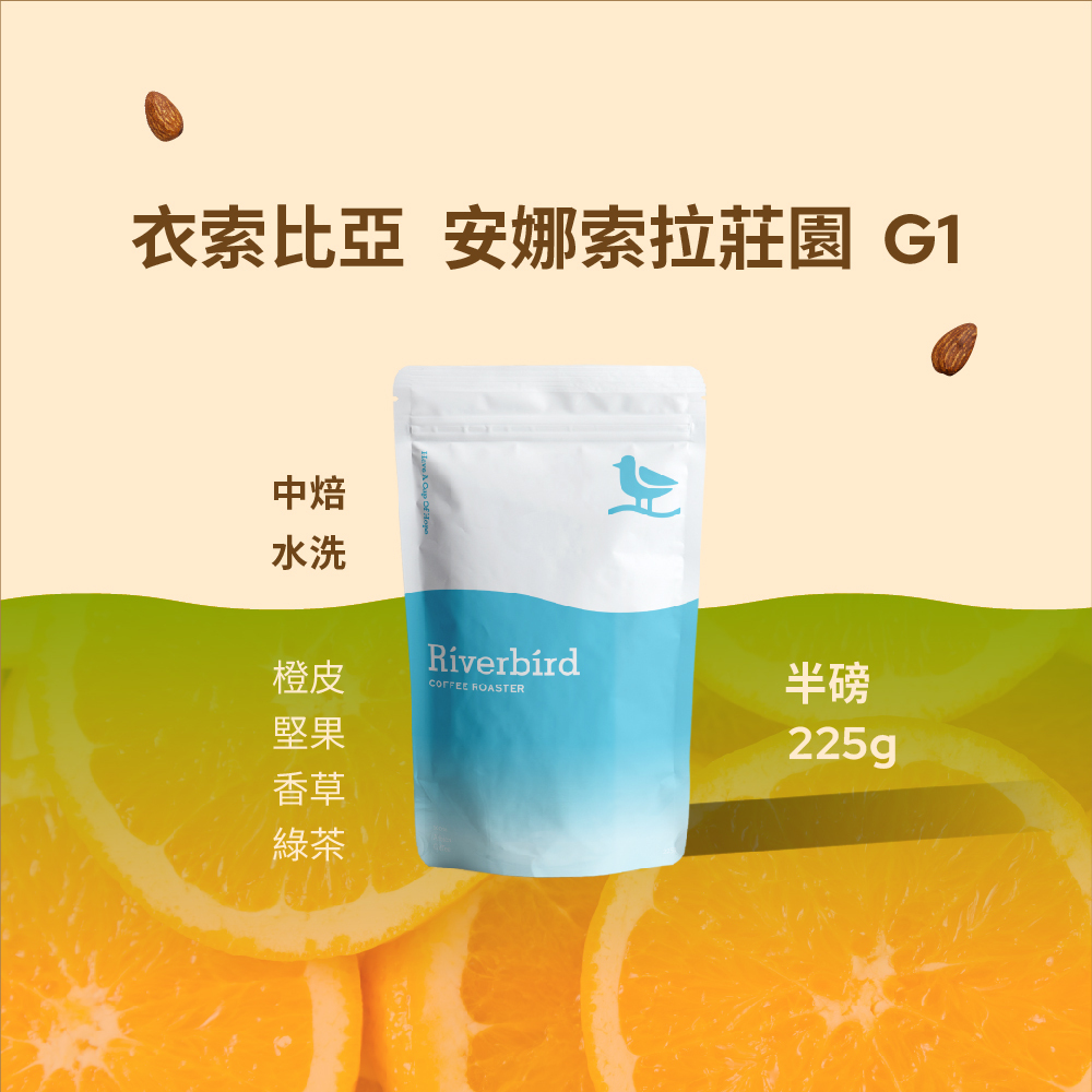 【Riverbird】《225g》衣索比亞 安娜索拉莊園 G1 中焙