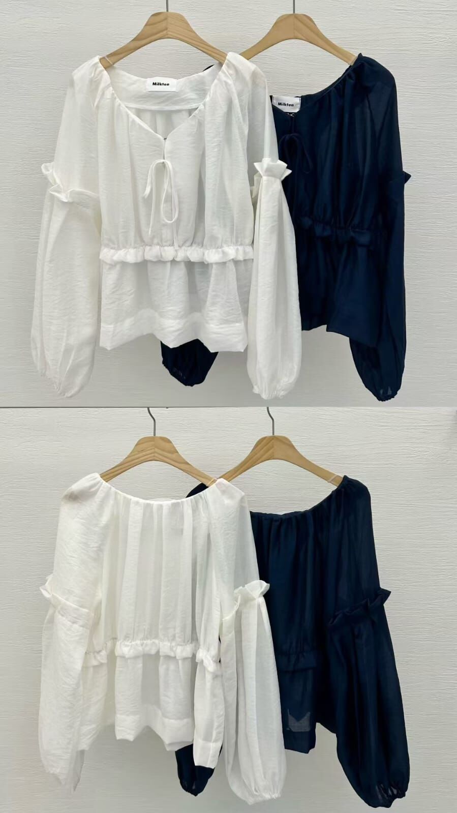 MI5040 法式收腰泡泡上衣