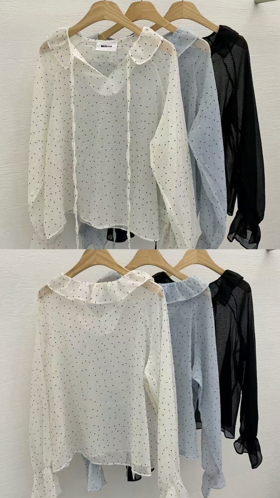 MI5044 點點雪紡上衣