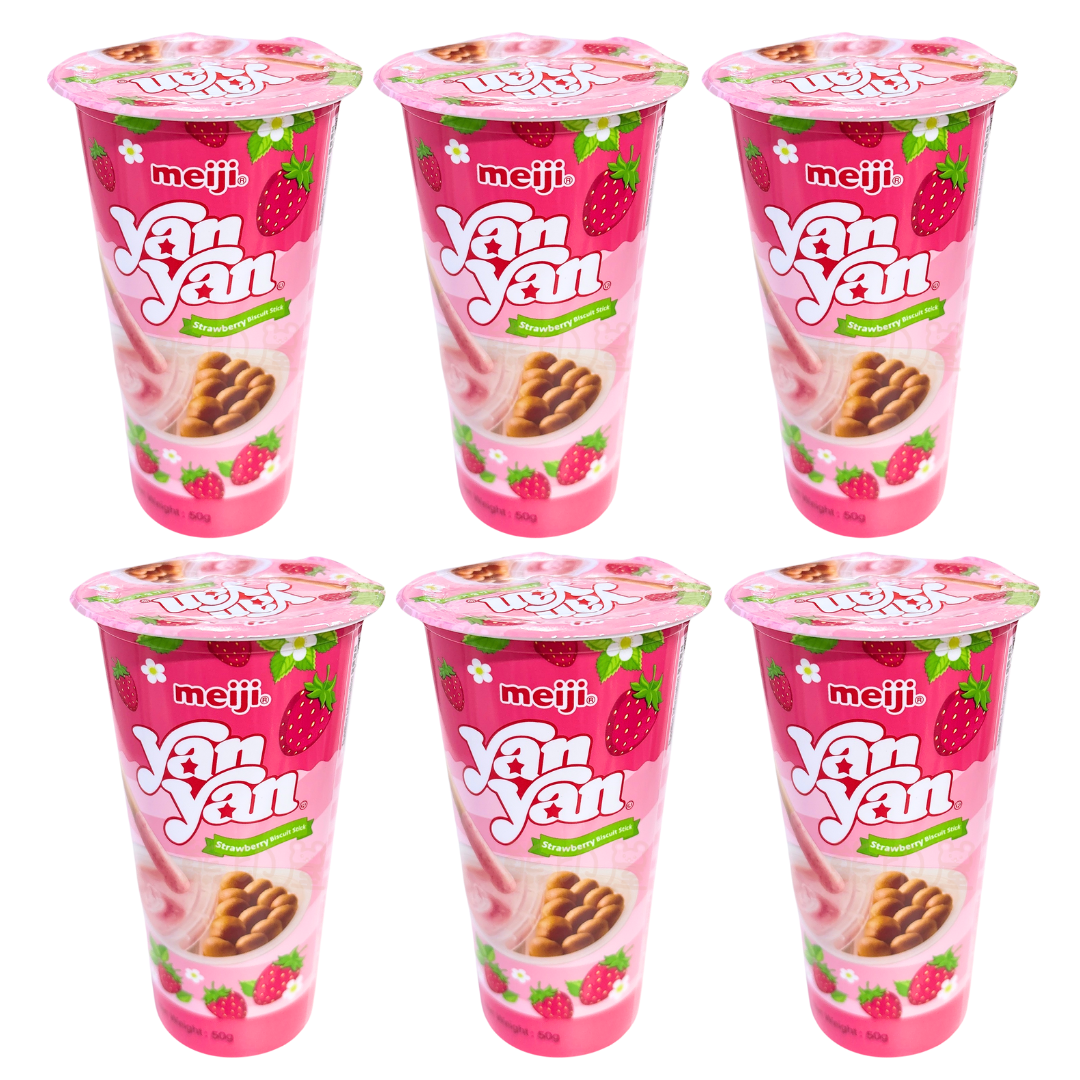 明治欣欣草莓餅乾條 50G X6杯裝