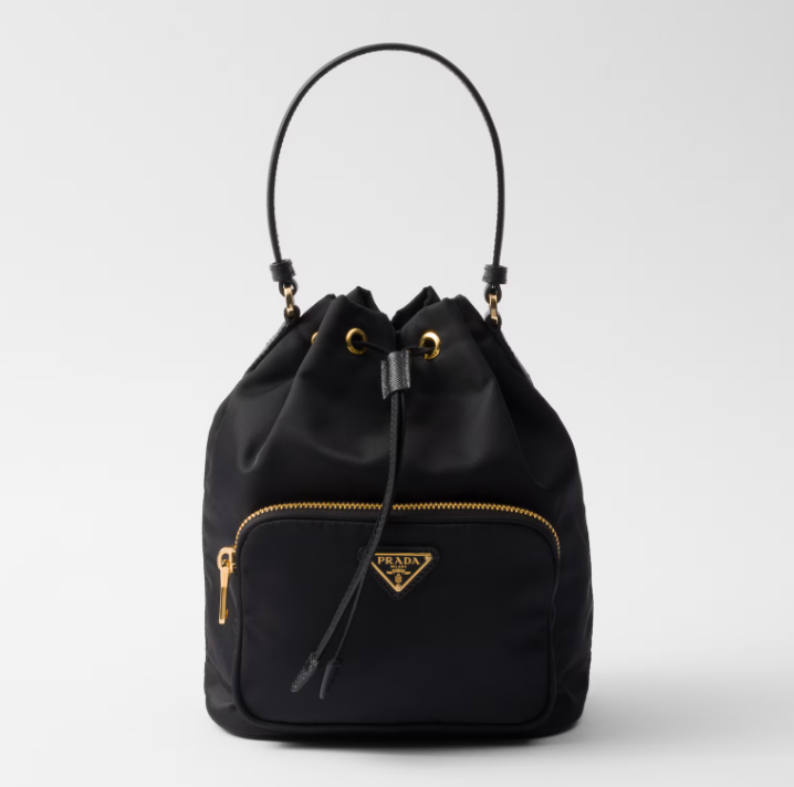 1PD0911-002 PRADA Duet Re-Nylon Bucket Bag Black #1BH038UOPRV44 (B-EU-E)