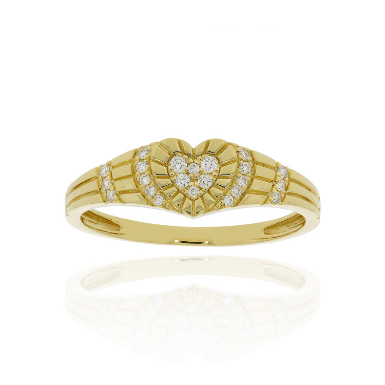 心形黃金鑽石戒指