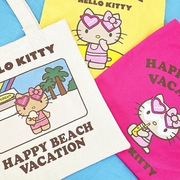 現貨┃三麗鷗 HELLO KITTY 黑皮 日燒 曬黑 海灘 度假 衝浪 托特包 帆布包