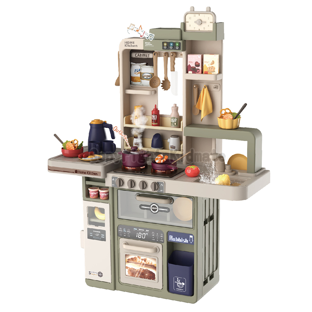 《 Kidmate 》93cm歐式聲光噴霧廚房(綠)