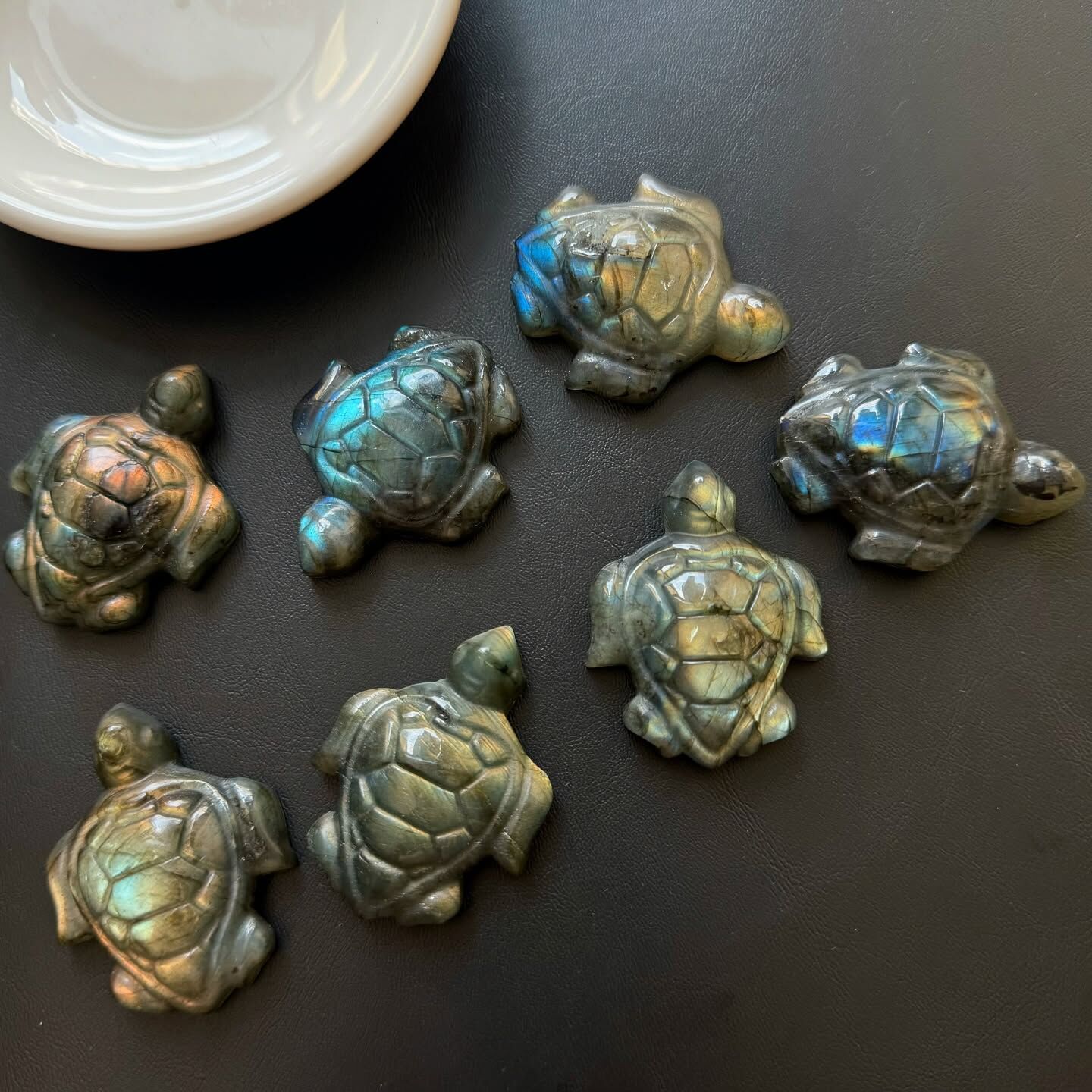 [原石] 拉長石 海龜 水晶擺飾