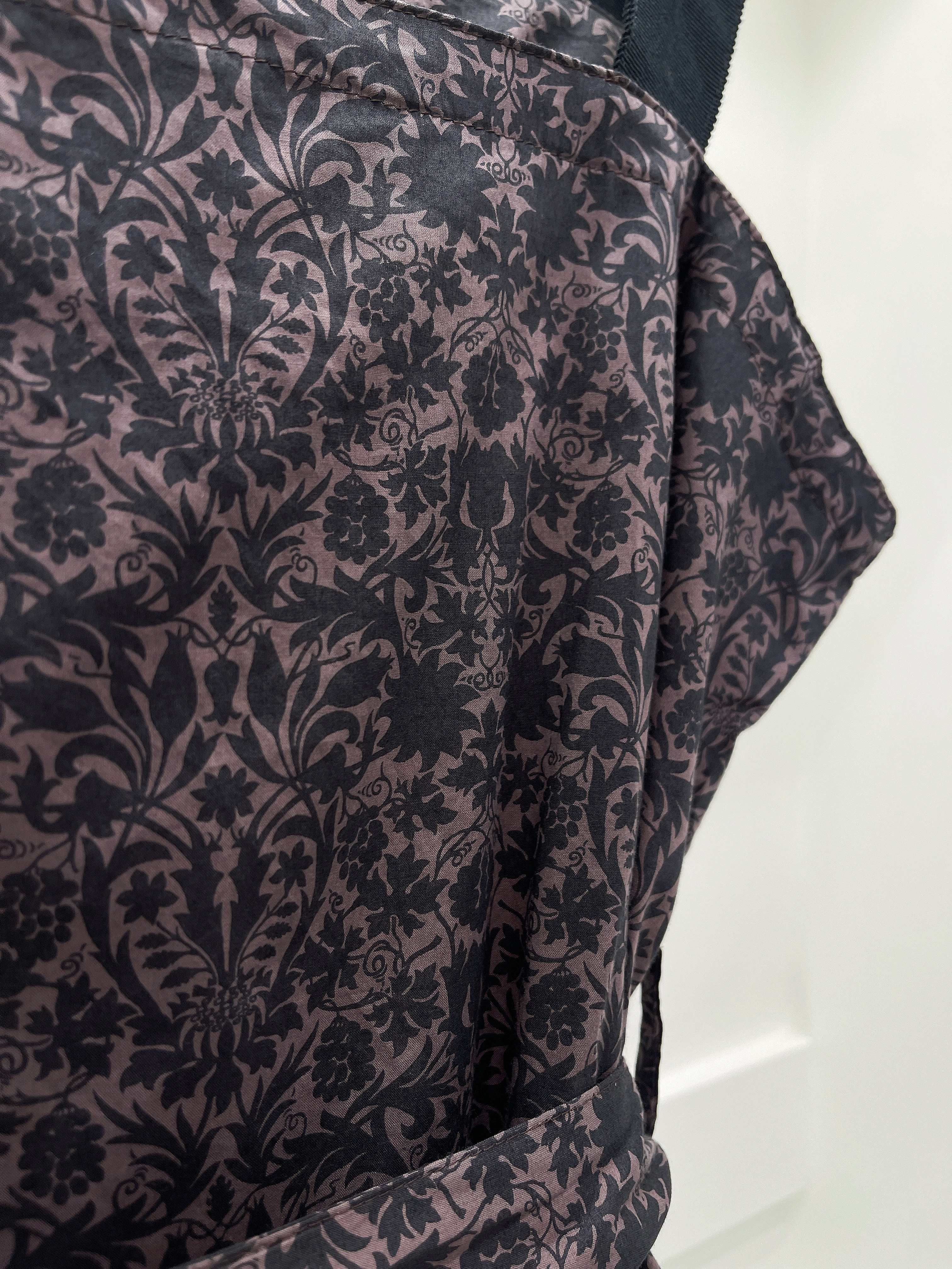 細肩花布襯衫洋裝