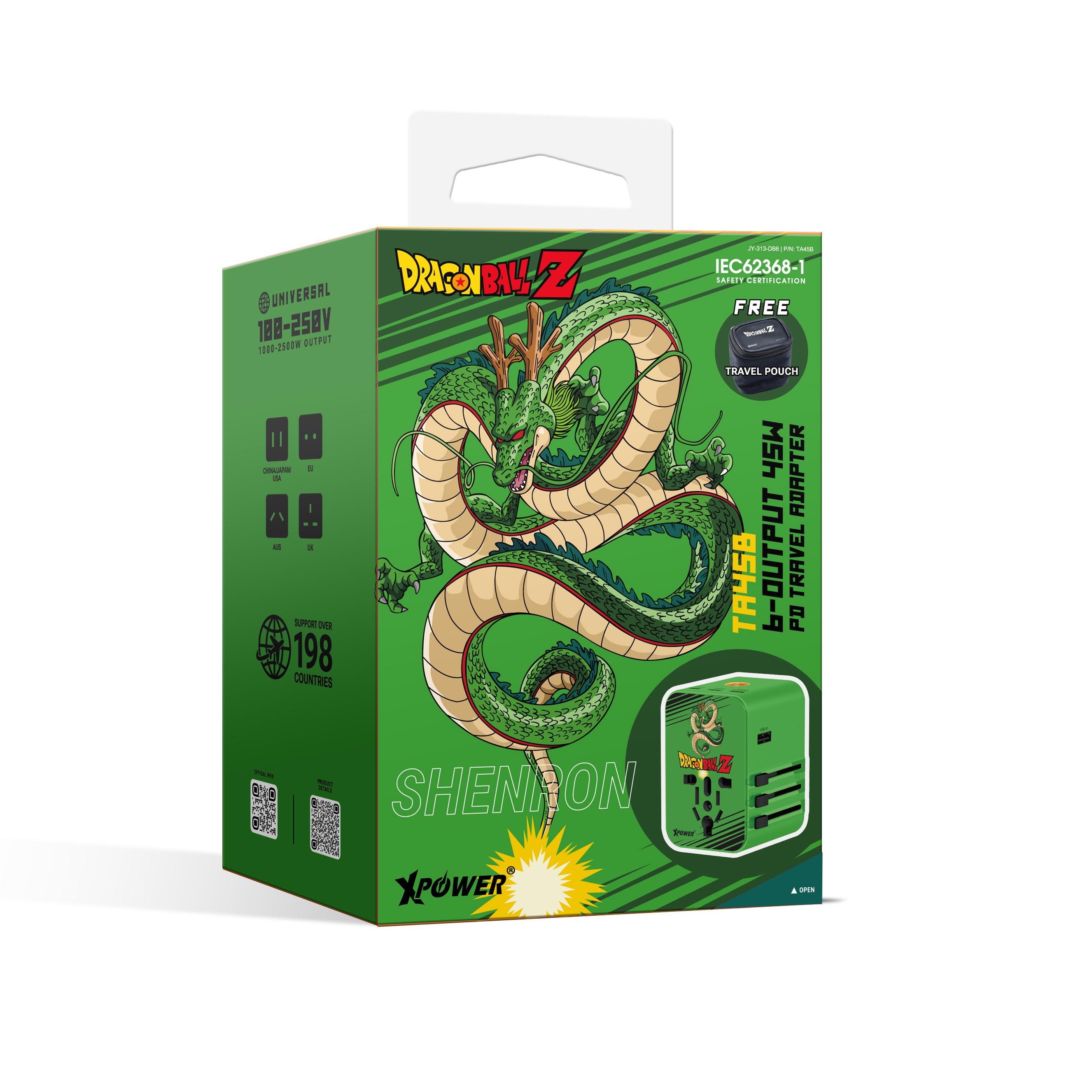 XPower x 龍珠Z TA45B 45W 6輸出PD3.0/PPS快充旅行充電器(神龍)
