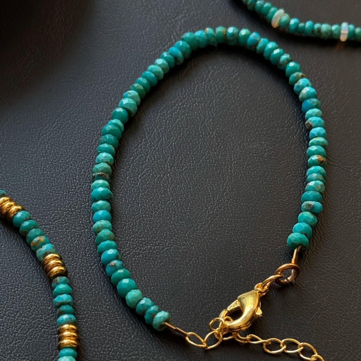 [原石] 亞利桑那綠松石 水晶手鏈、耳環