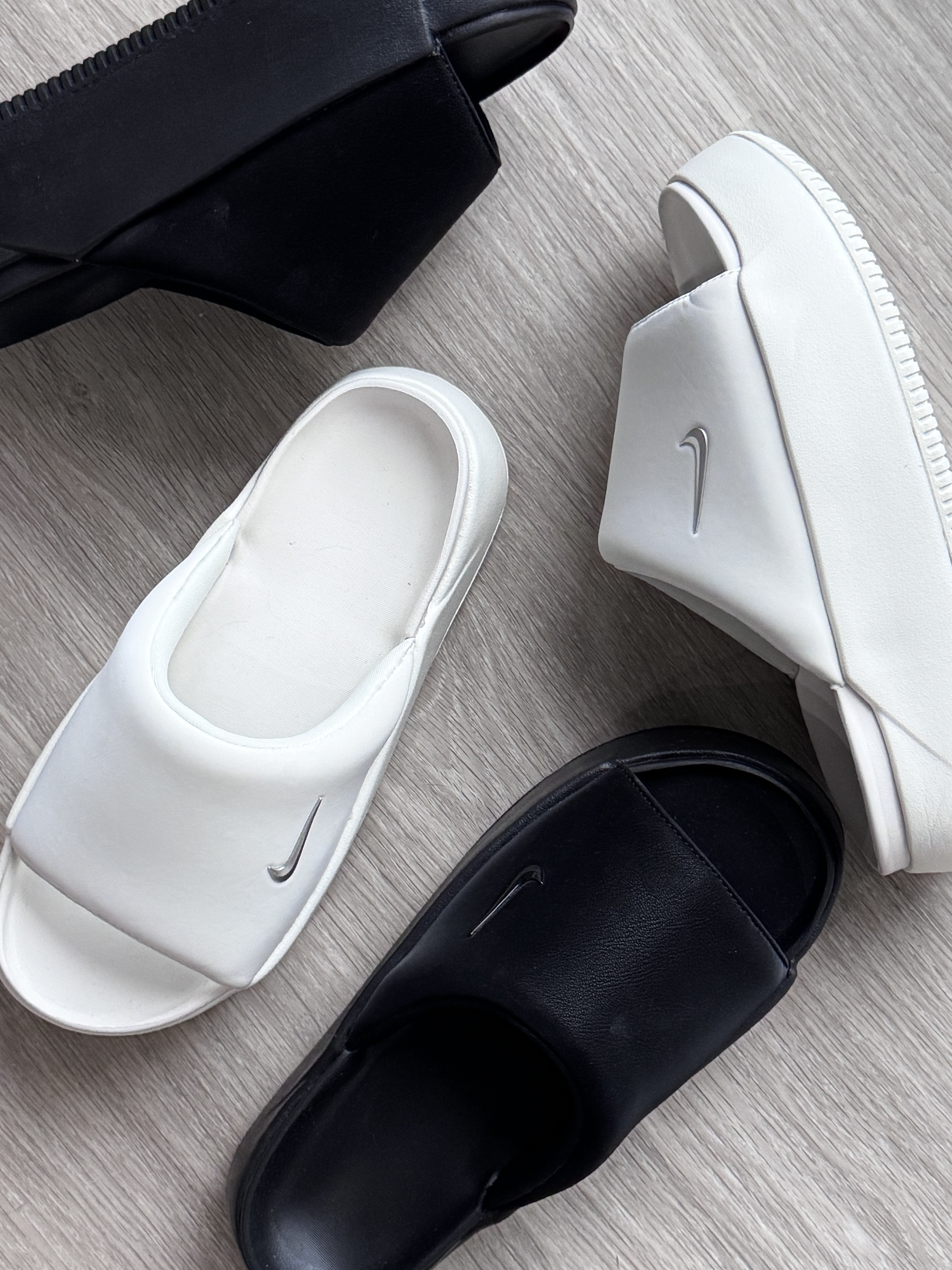 Nike Calm Elevation White 厚底拖鞋 米白