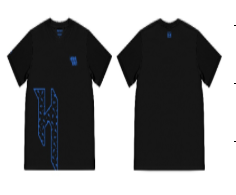 [K] HANAHAII H Logo SHORT SLEEVE-T, Black, KHN2 (KHN2)