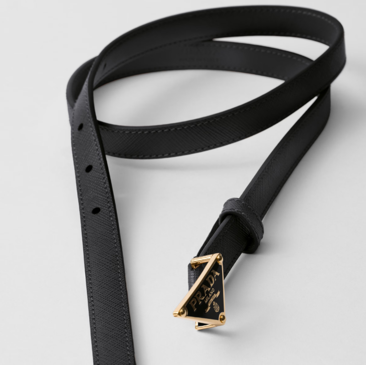 1PD0911-007 PRADA Saffiano Leather Belt Black #1CC621053 (T-EU-E)