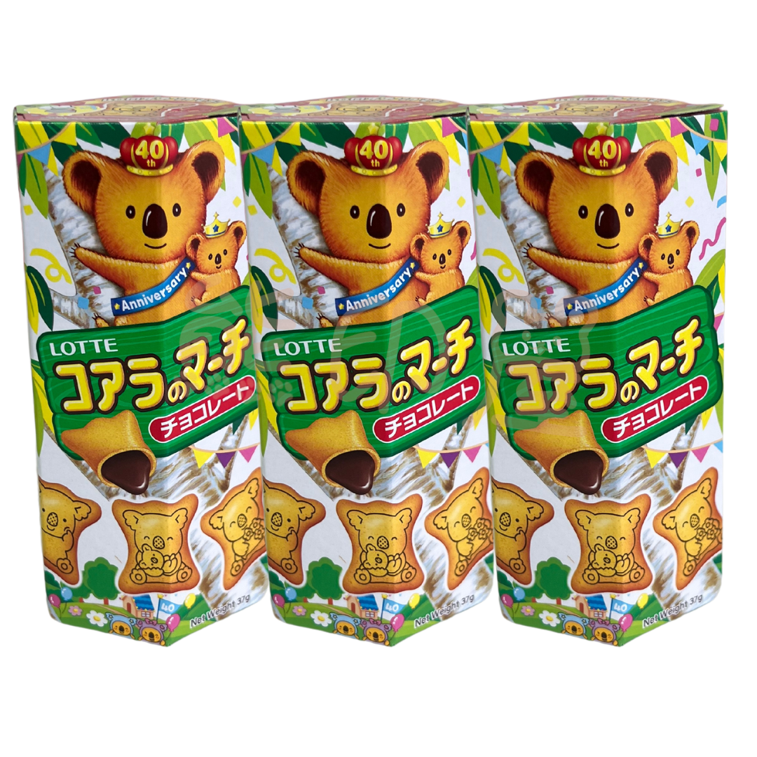 樂天小熊仔餅(朱古力味) 37G X 3 ( 新舊包裝隨機發貨)