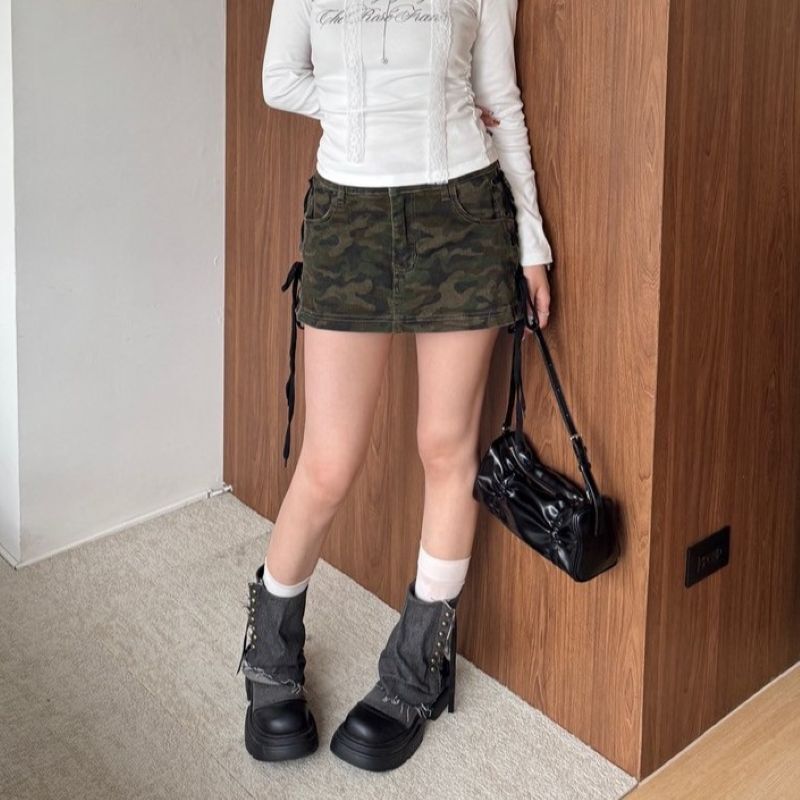 綁住你的心!側綁繩牛仔短裙