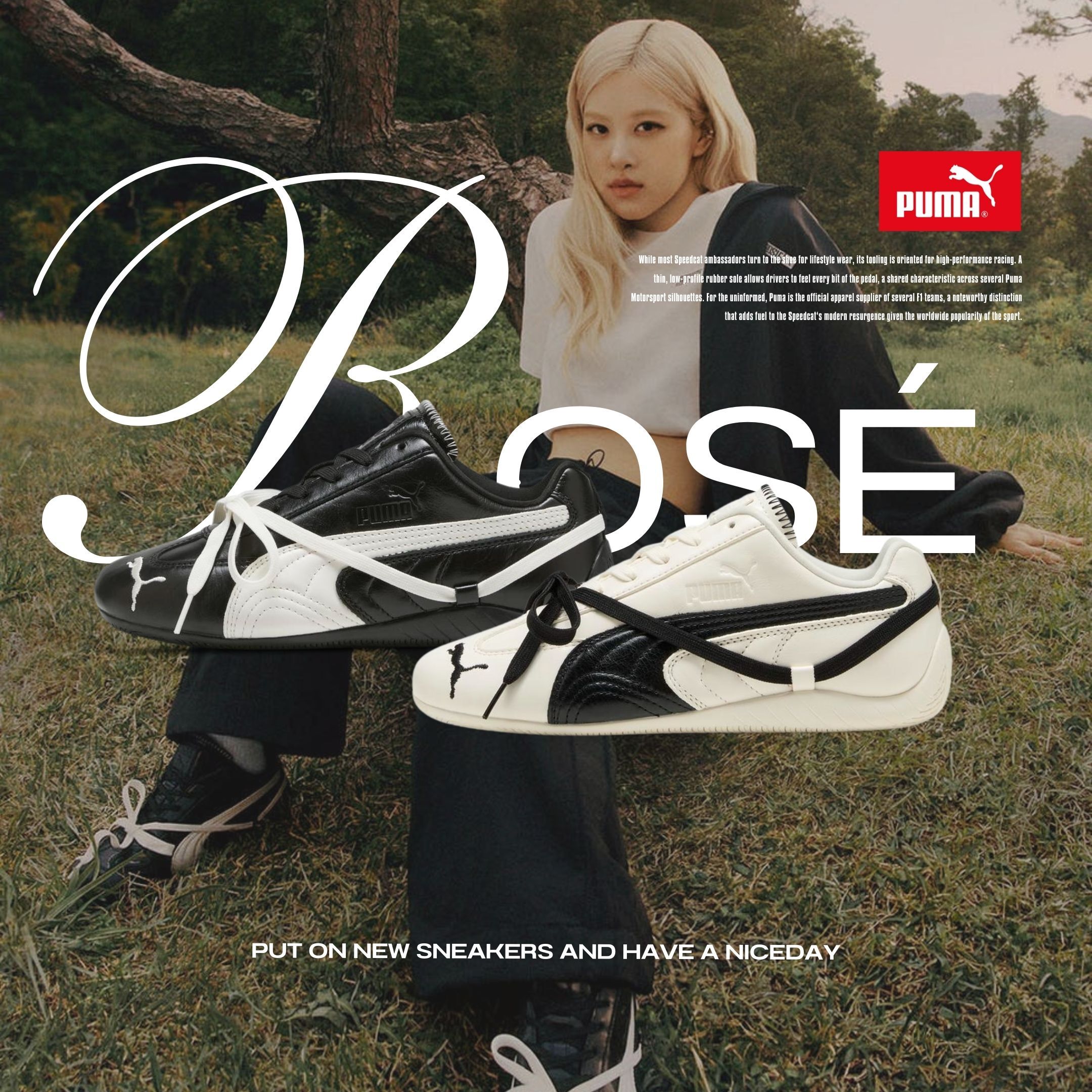 NICEDAY 調貨/預購 ROSÉ x PUMA Speedcat LEA 聯名 Rose 白 黑 芭雷 雙鞋帶 BLACKPINK 賽車鞋