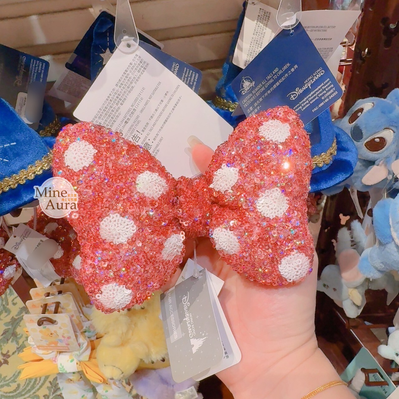 米妮 Minnie 亮片 點點 蝴蝶結 造型 髮束 髮飾 -香港迪士尼樂園