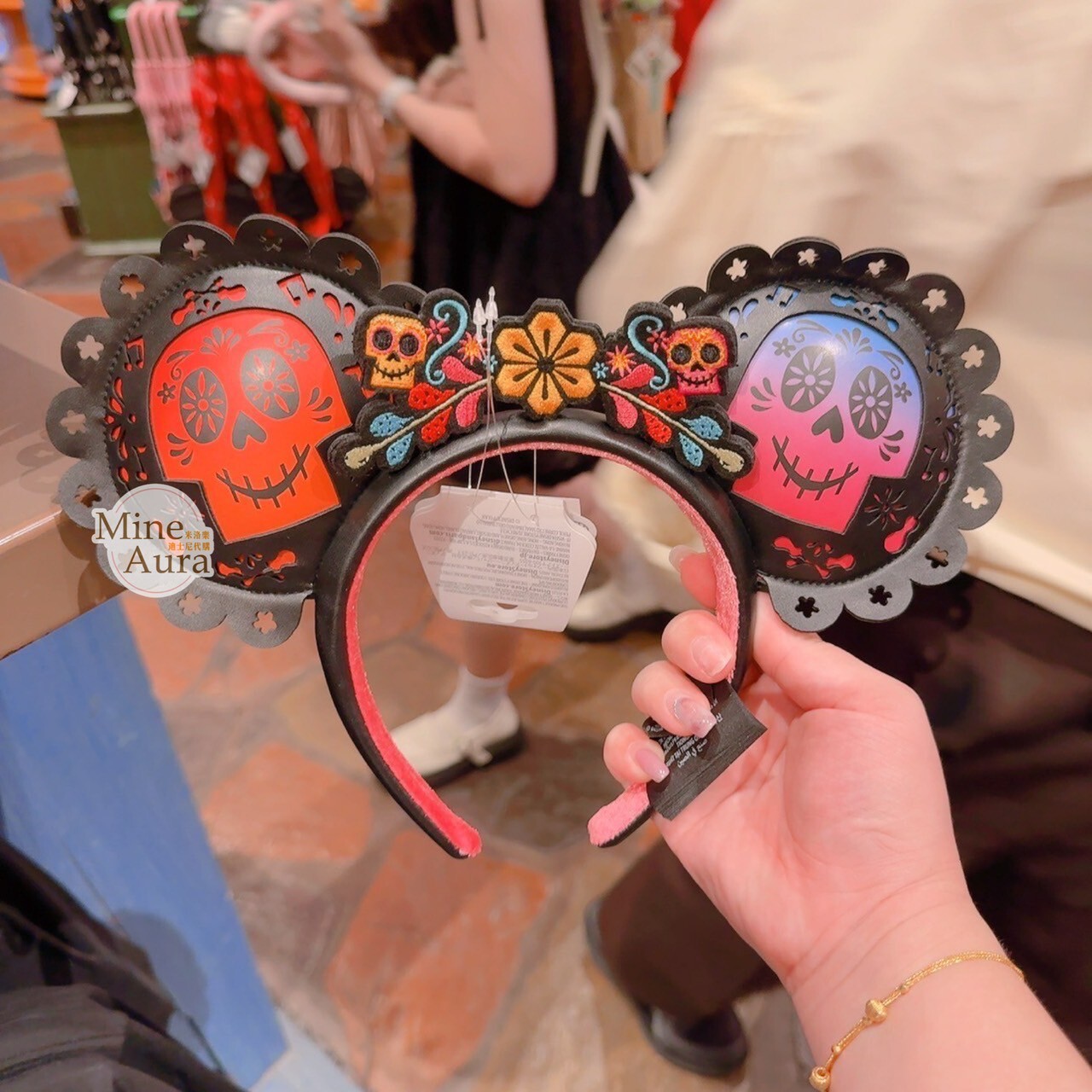 可可夜總會 Coco 米妮 Minnie 立體耳朵 骷顱頭 花邊 造型 髮圈 髮箍 -香港迪士尼樂園