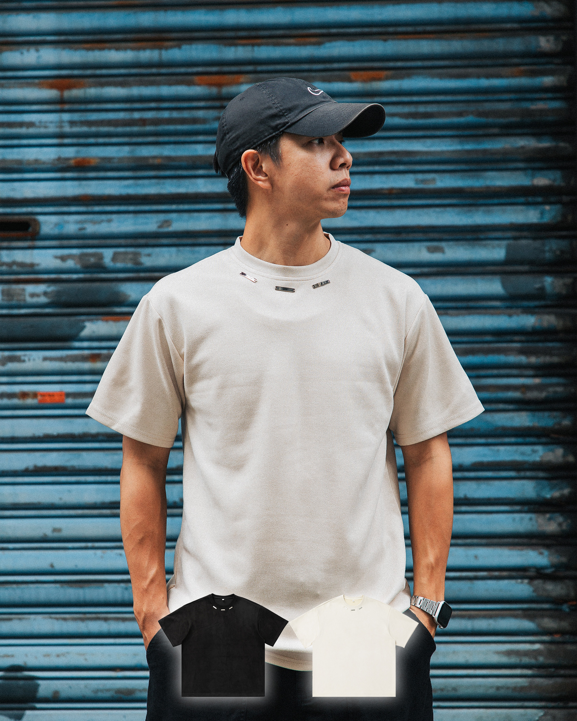 NATURE 麂皮絨短袖T 夏季新款 領口鋼標【MT7216】