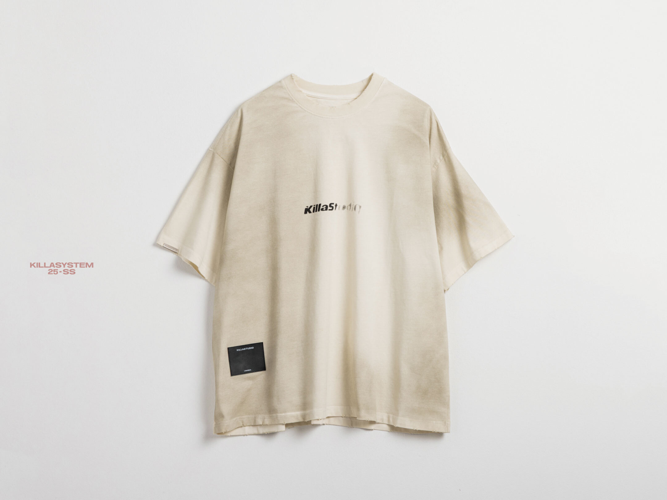 KILLASYSTEM 25S/S UNCLEAR LOGO TEE (油汙仿舊米白色)