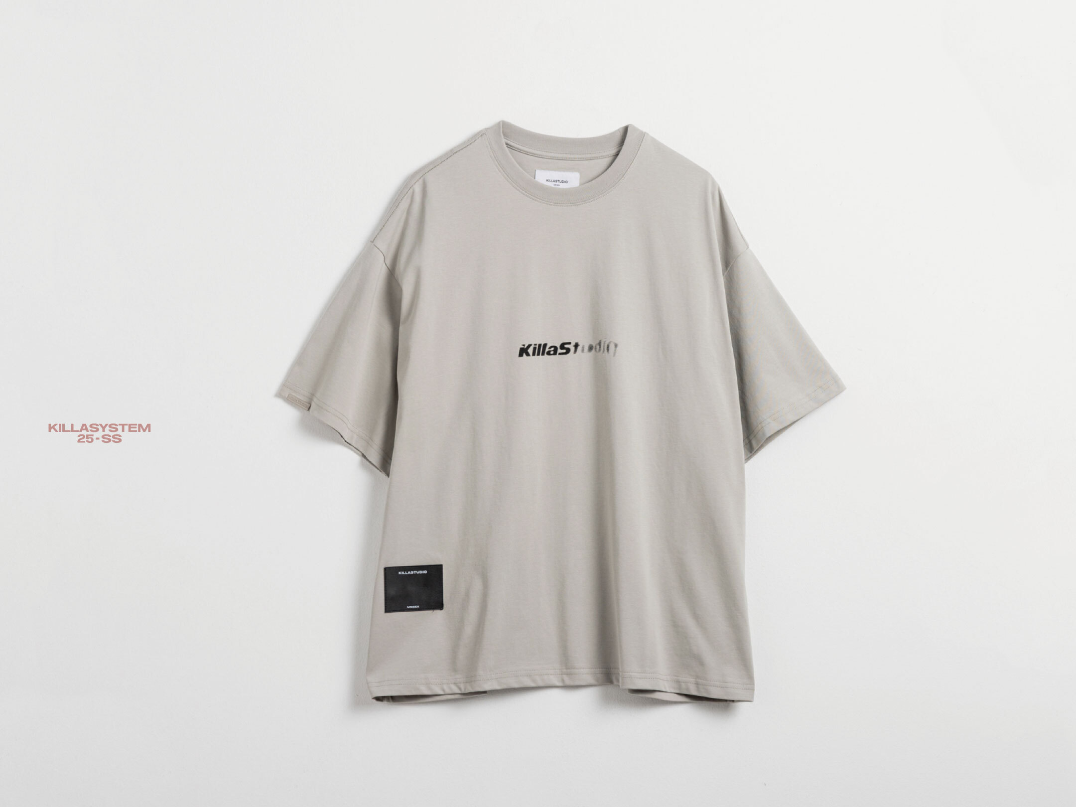 KILLASYSTEM 25S/S UNCLEAR LOGO TEE (水泥灰色)