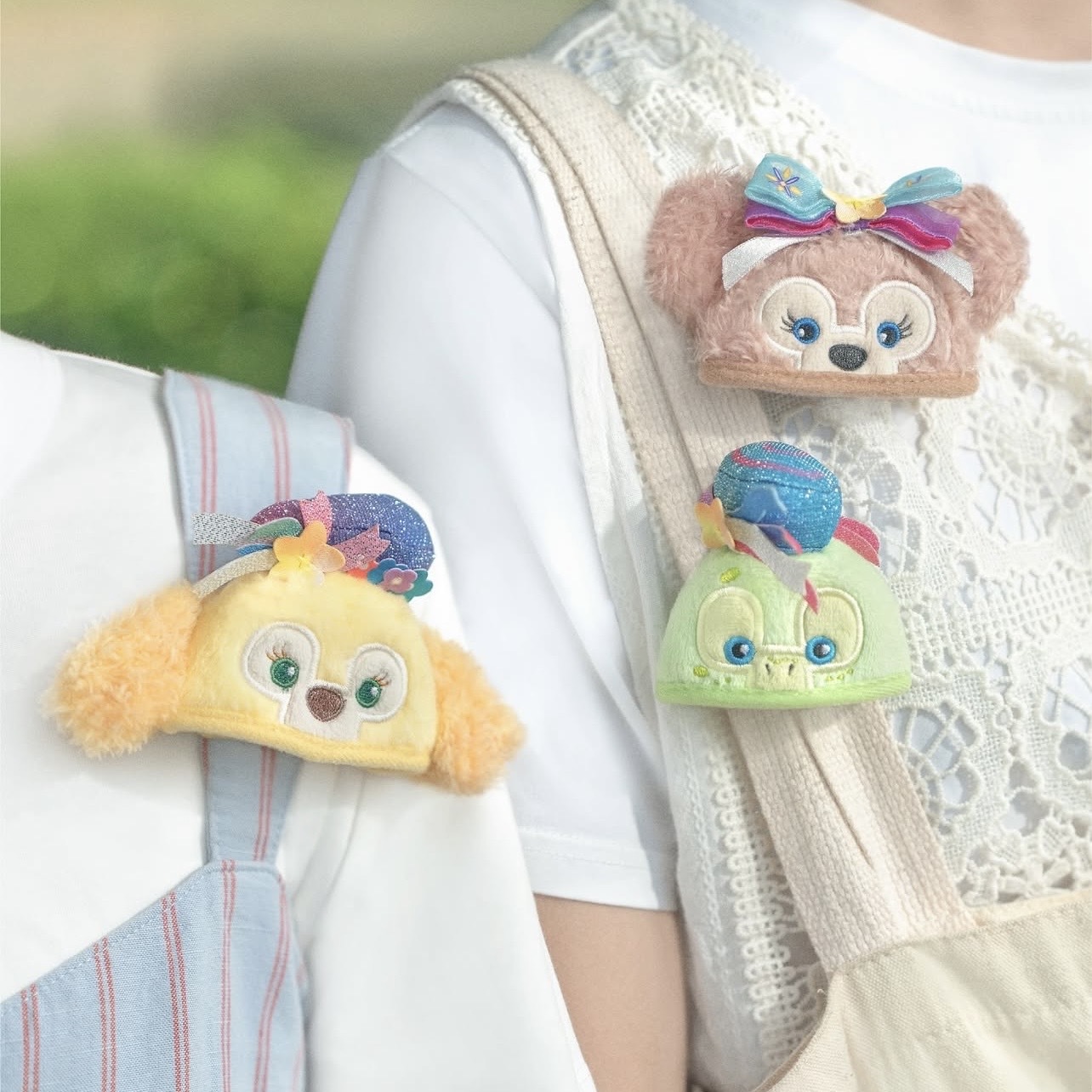 20周年 SouvenEAR  達菲Duffy與好友 奧樂米拉 海龜 OluMel 迷你派對帽 造型 鑰匙圈 吊飾 -香港迪士尼樂園