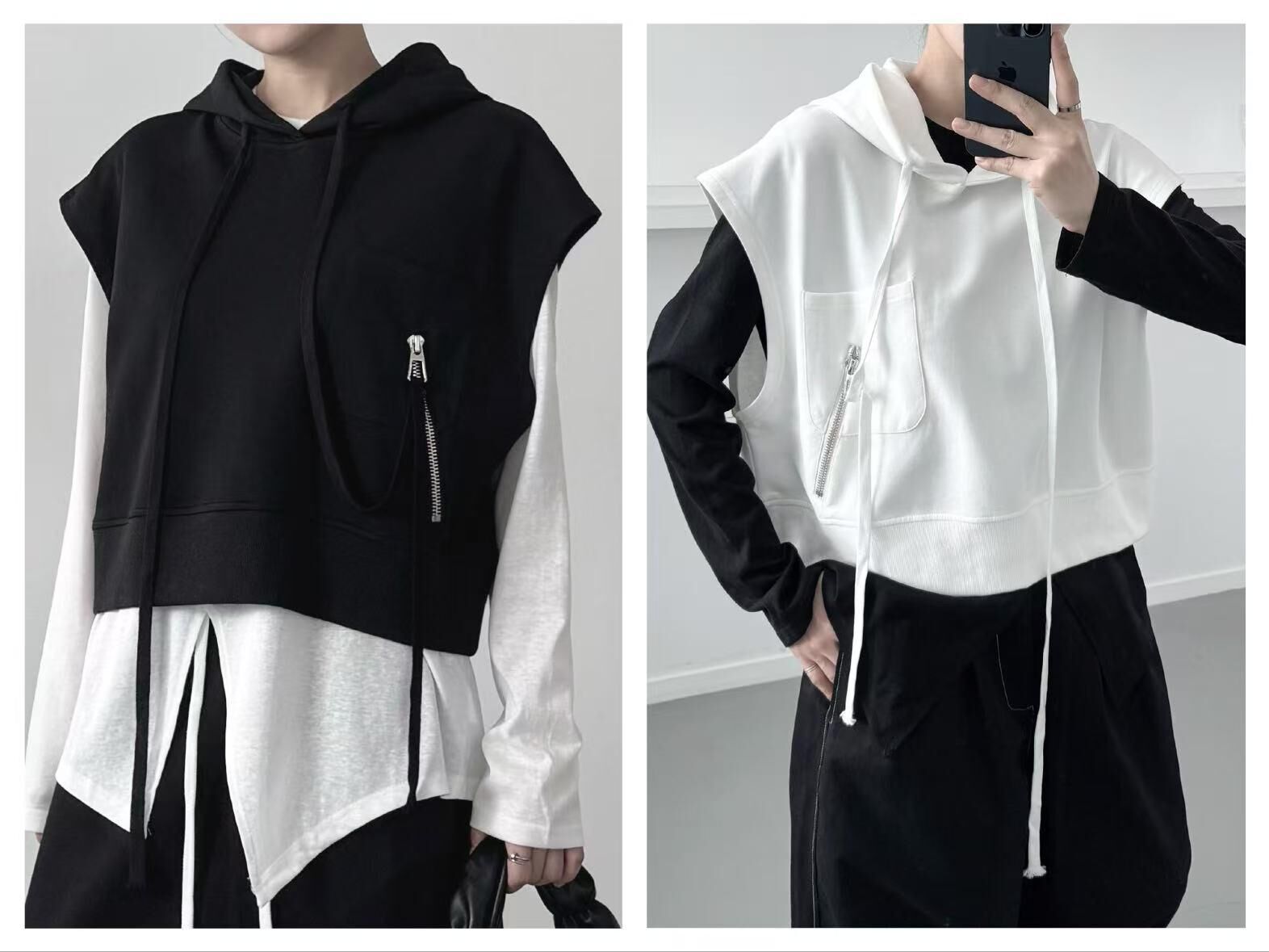 KR 女裝有帽背心Top(K8 BR702)