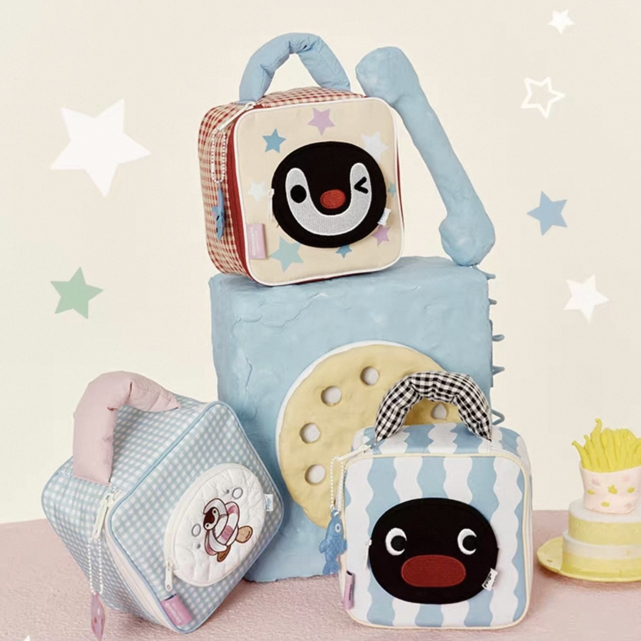 VANWALK x PINGU 企鵝家族 化妝包 便攜手提 洗漱包 收納包 出遊