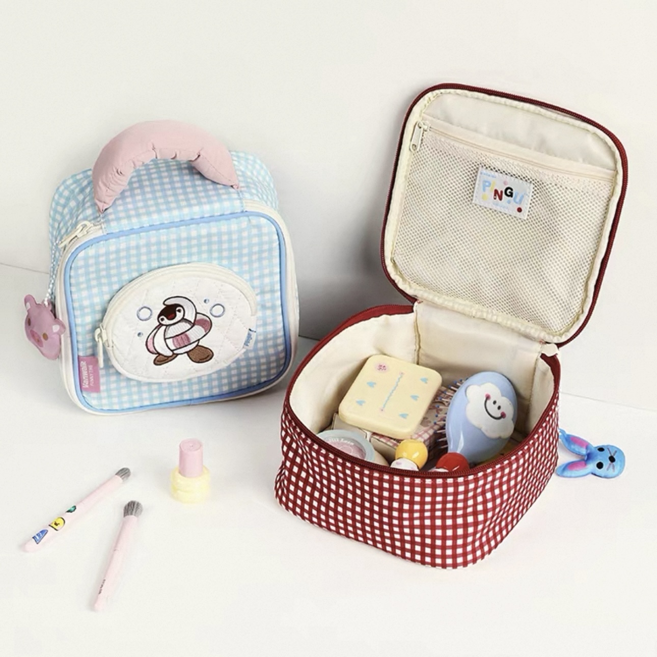 VANWALK x PINGU 企鵝家族 化妝包 便攜手提 洗漱包 收納包 出遊