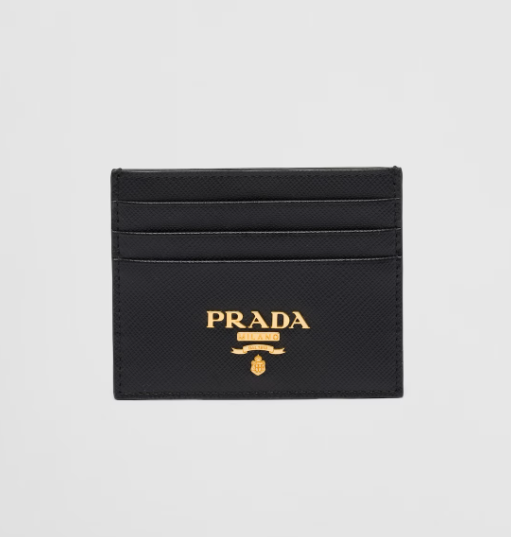 1PD0911-015 PRADA Saffiano Leather Card Holder Black #1MC025QWA (W-EU-E)