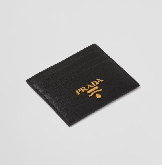 1PD0911-015 PRADA Saffiano Leather Card Holder Black #1MC025QWA (W-EU-E)