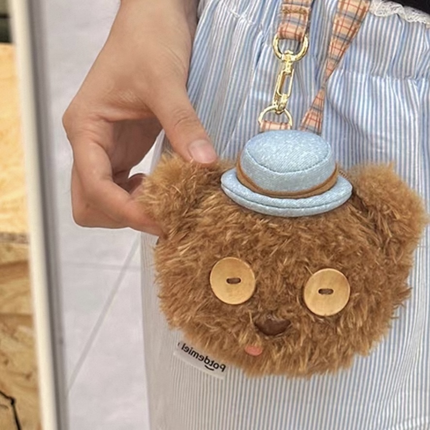 TIM熊 毛絨零錢包 耳機包 帽子造型 環球正版授權 小小兵BOB 玩具熊