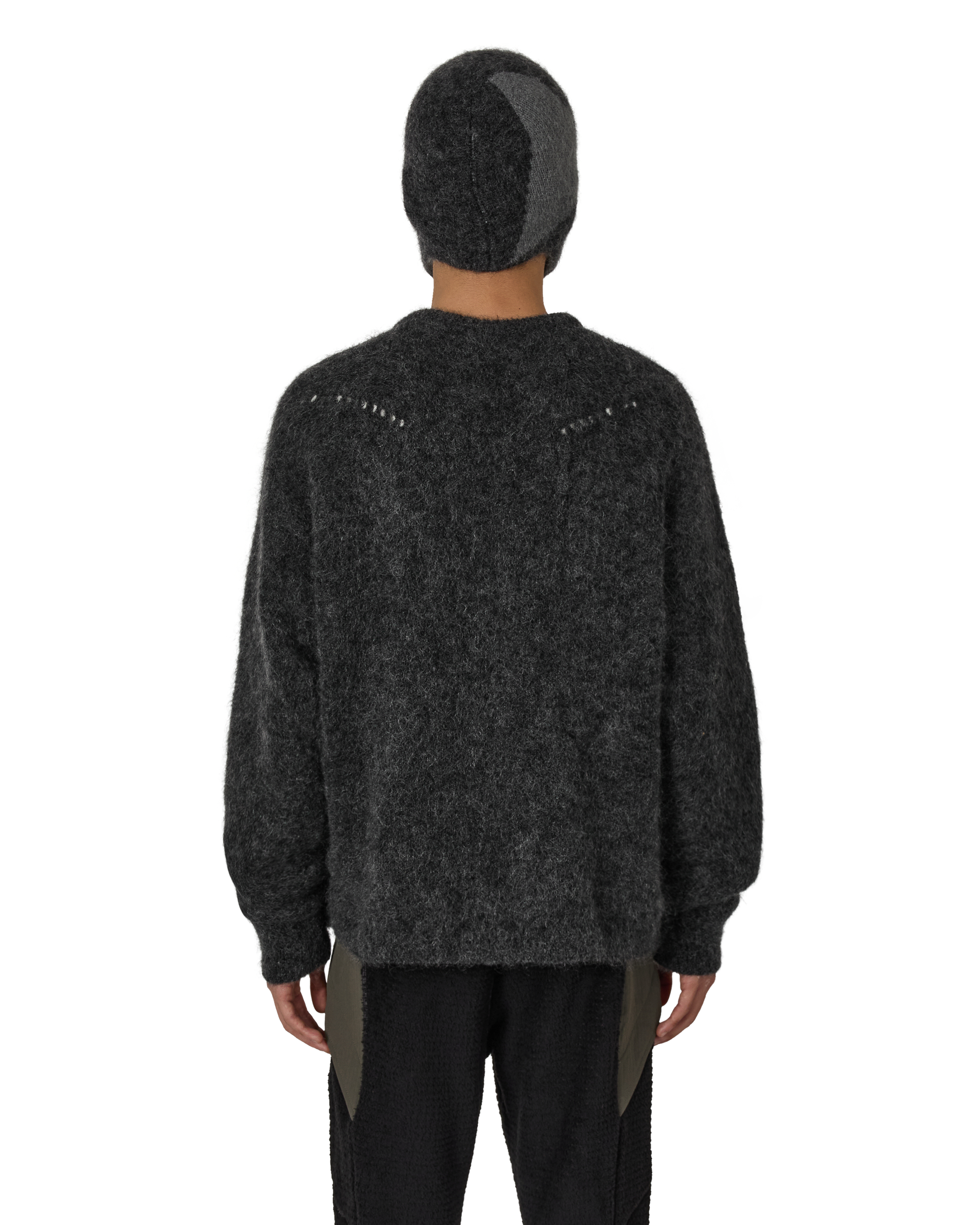 Roa Hiking｜Dropstitch Mohair Knit Crewneck "Anthracite"