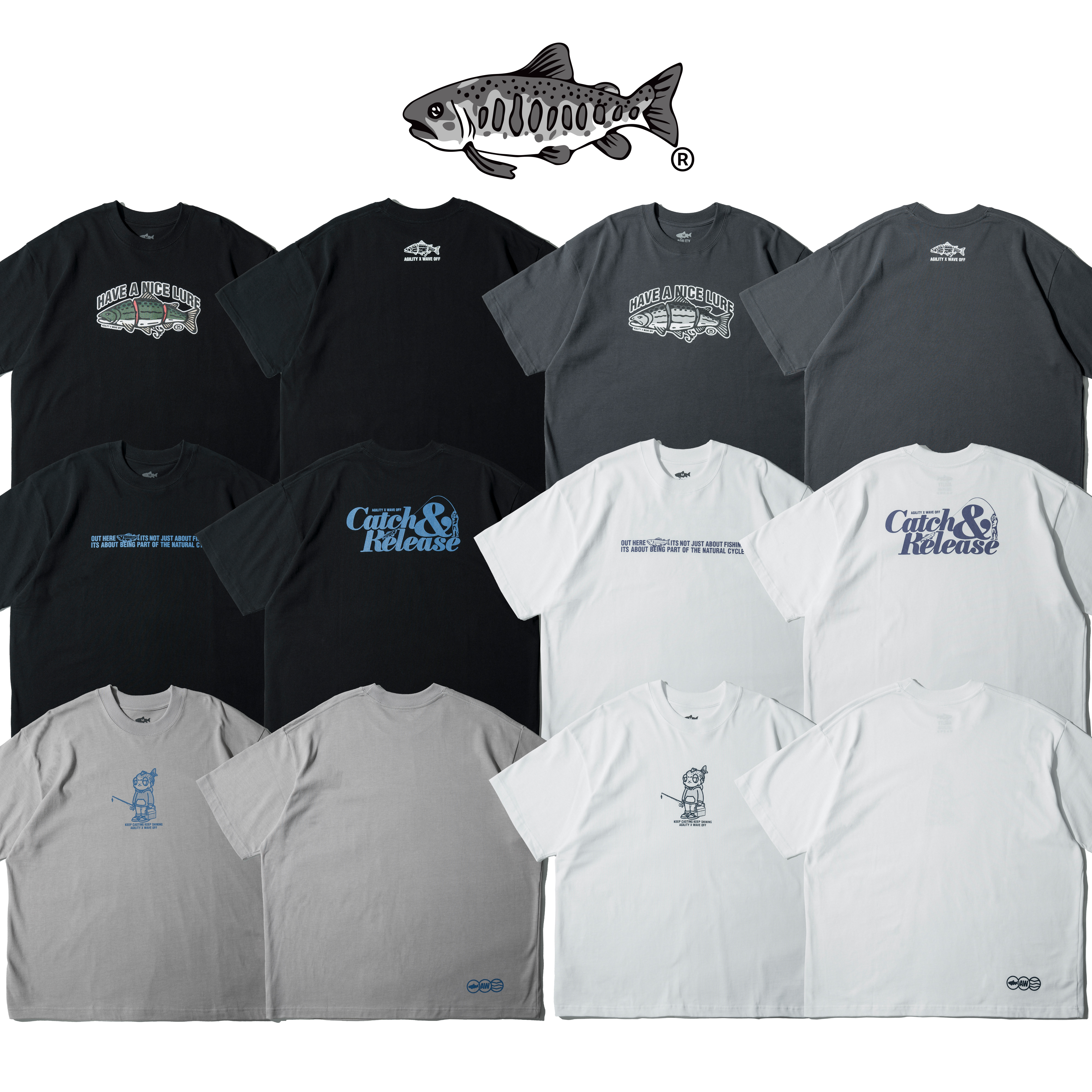 AGILITY x WAVE OFF / Collaboration Image Tee 釣魚 圖像短Tee [AGW1]