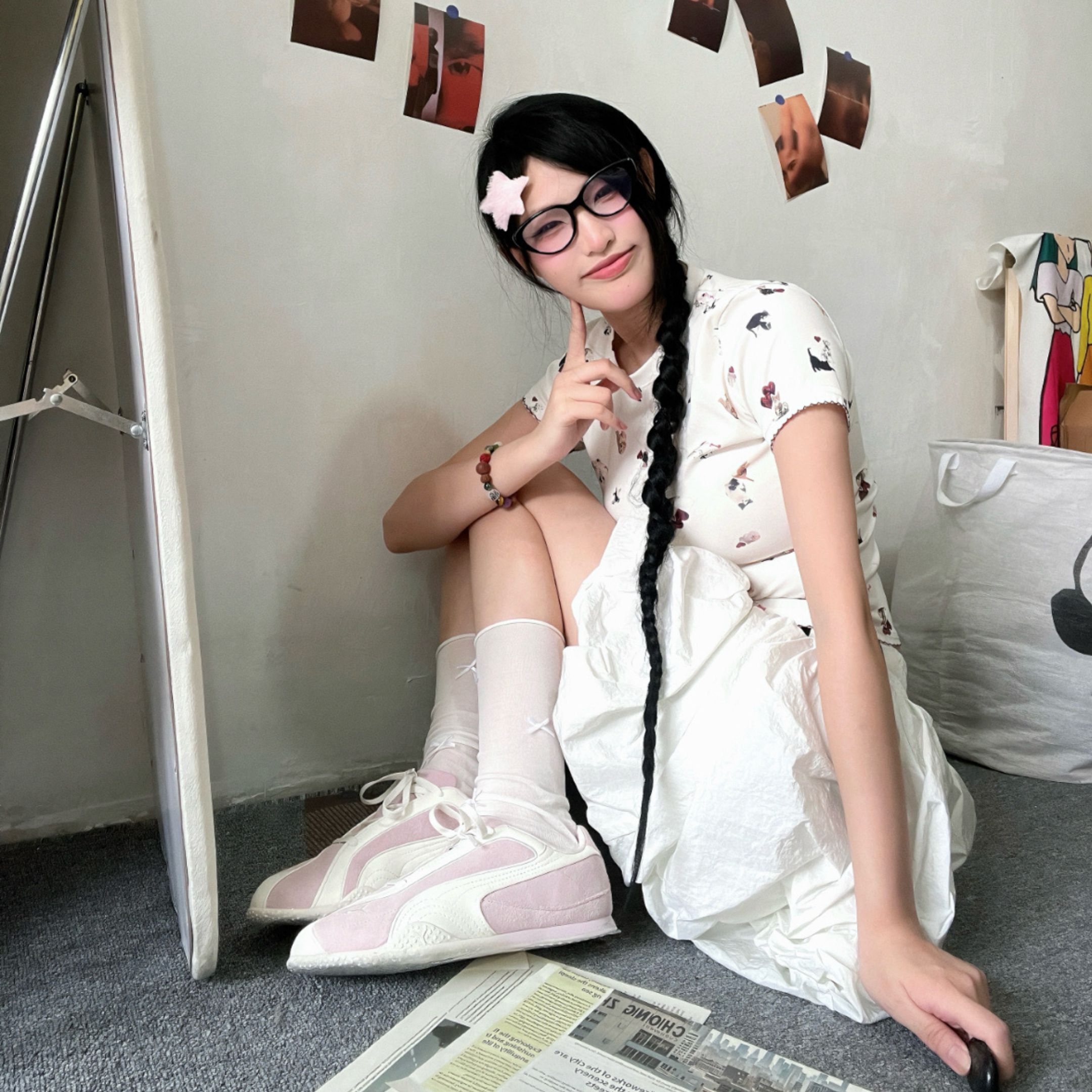 NICEDAY 代購 Puma Bella V2 Lustrous 中國限定 粉白 粉 白 賽車鞋 芭蕾 404709-03