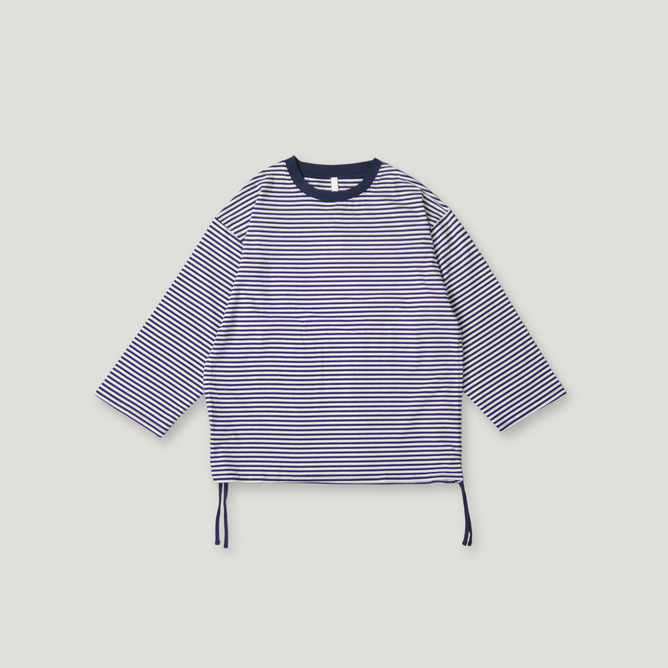 J.P.L. 滾邊領橫紋抽褶上衣╭ 3色 ╮