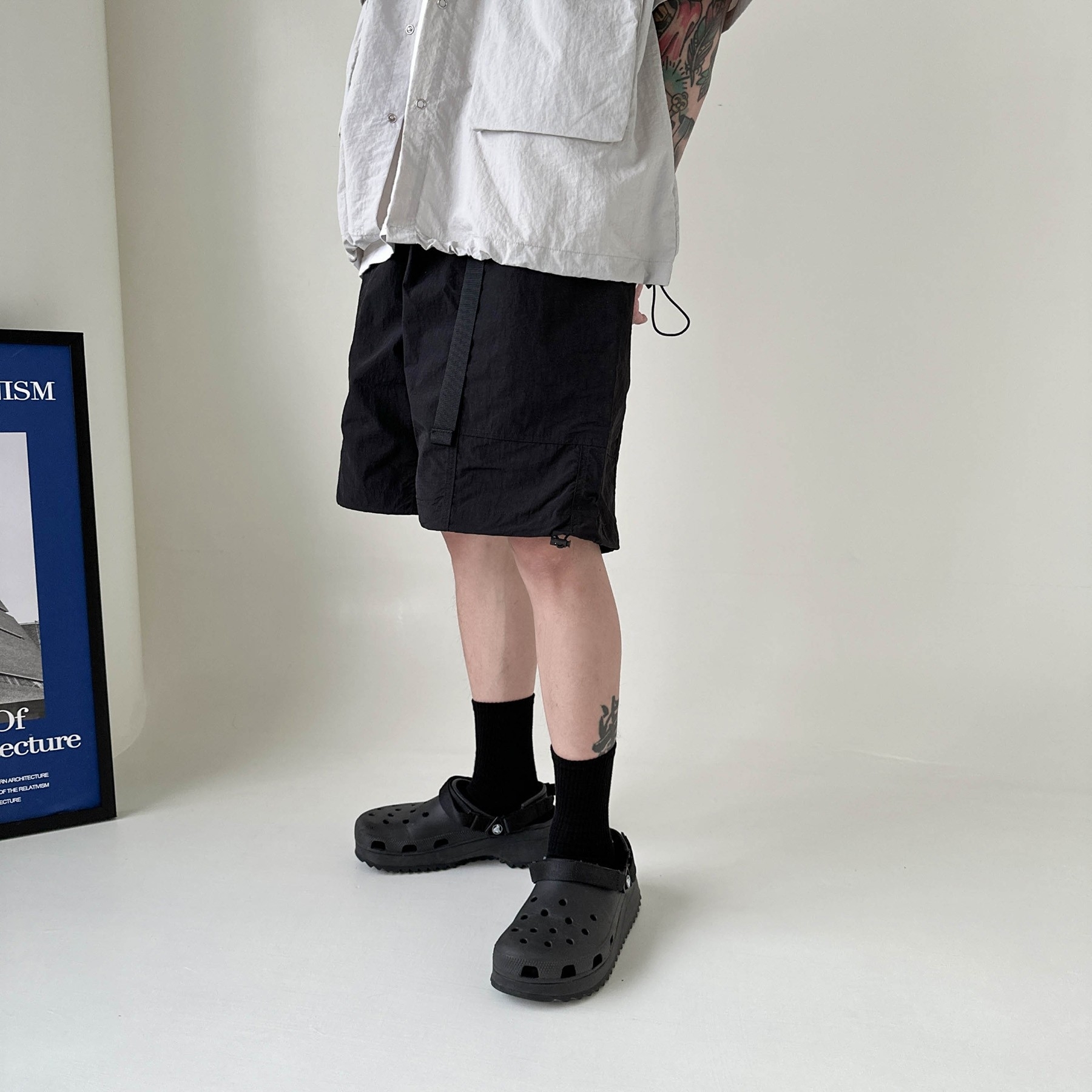 韓國復古 尼龍機能短褲