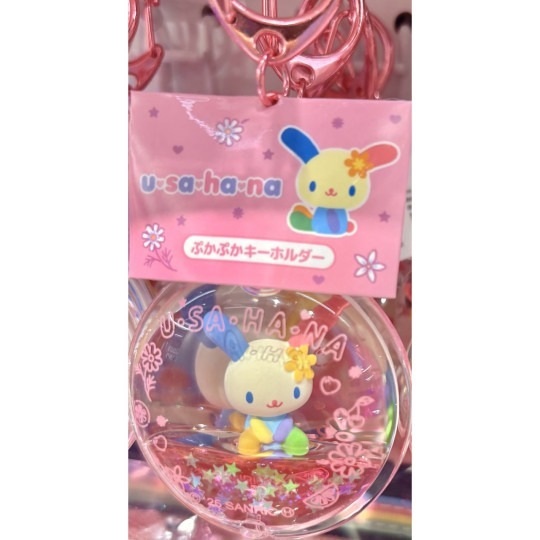 日本 Sanrio Usahana 彩虹兔 流沙款匙扣掛飾