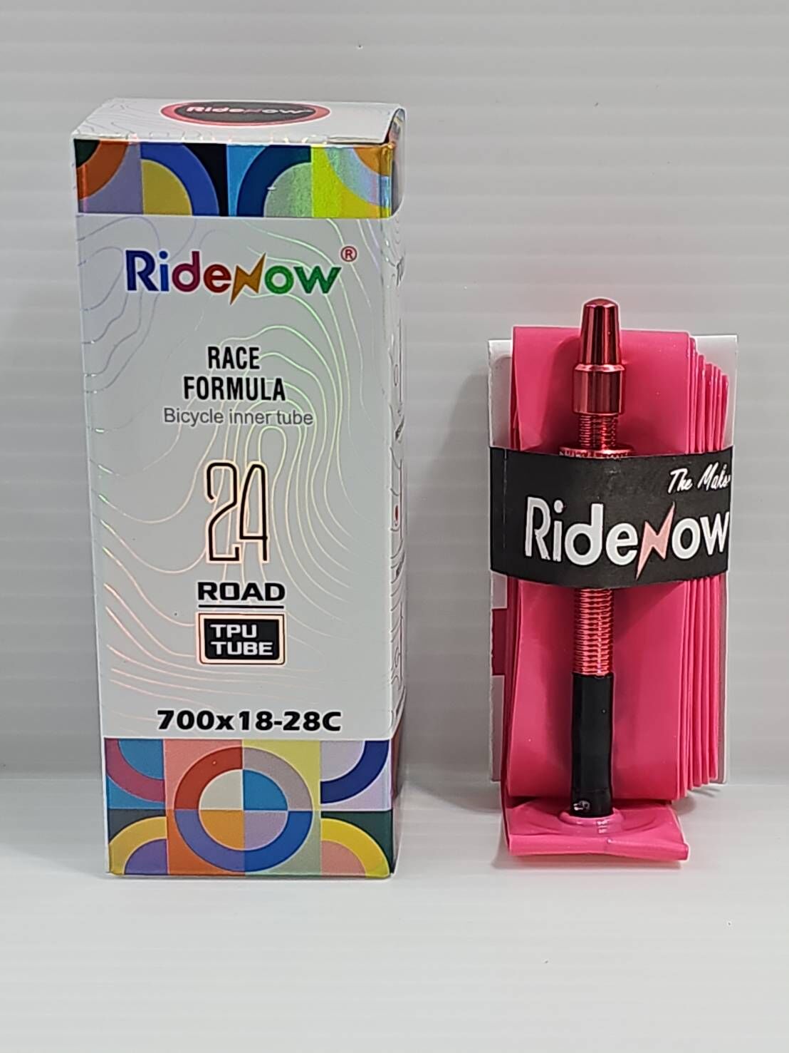 Ridenow TPU 24g 輕量化內胎 65mm 長度金屬氣嘴 粉紅色金屬氣嘴 粉色金屬氣嘴 適用:700*18C~28C 外胎