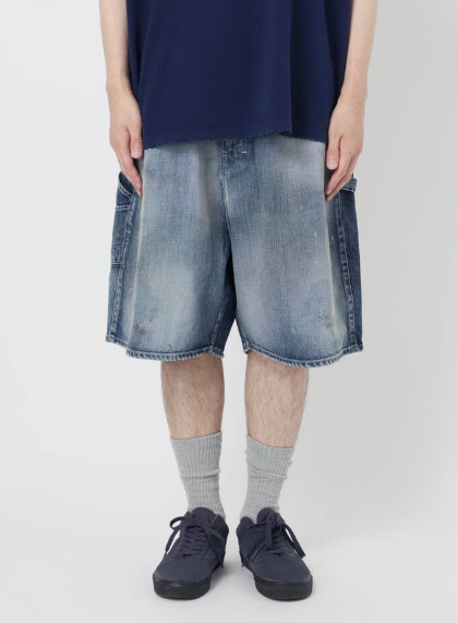 2025AW ANCELLM × WISM 別注 BOXY DENIM PAINTER SHORT 聯名 水洗 破壞 牛仔 短褲 現貨 25031597001030