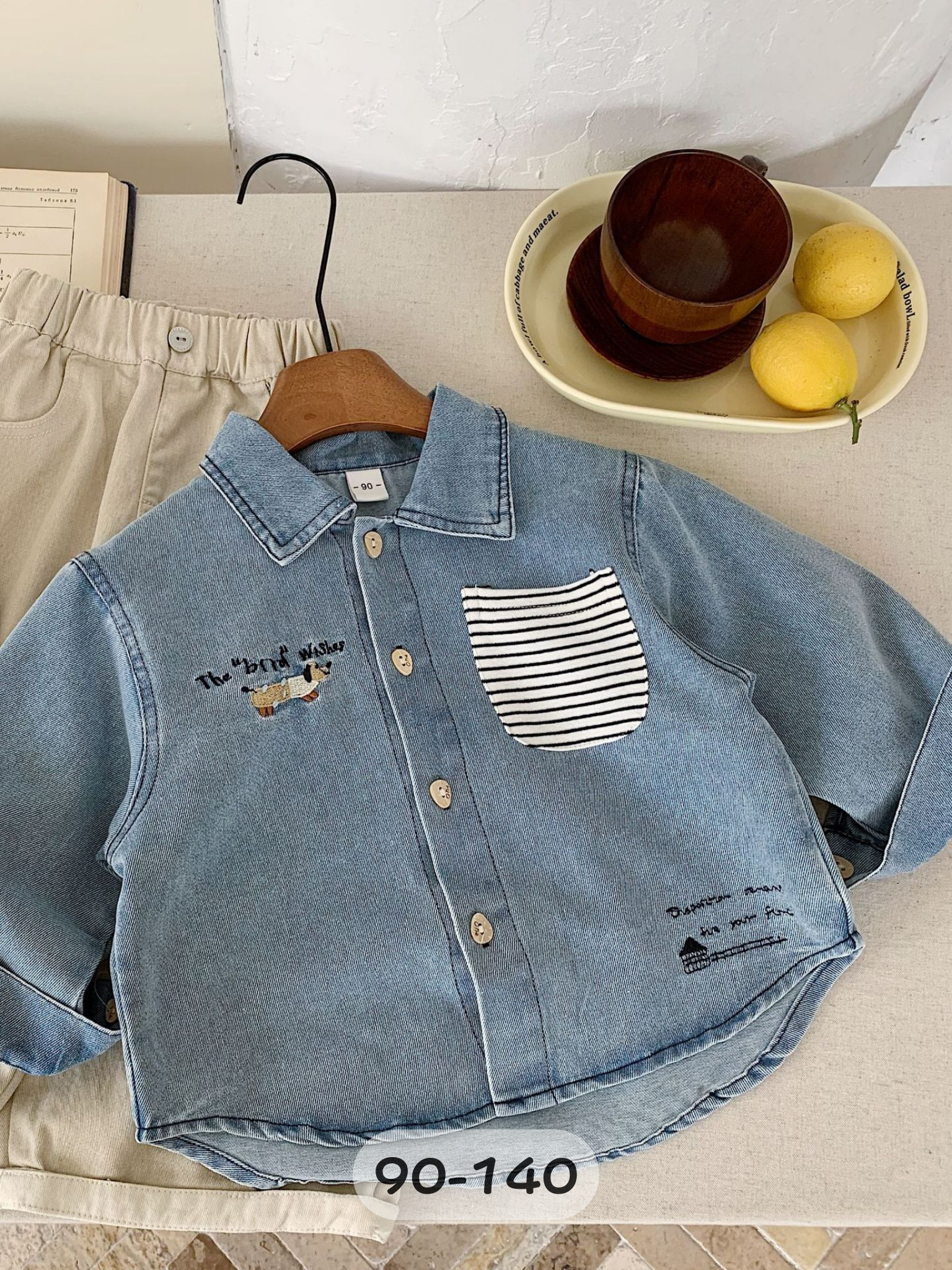 信封裡的汪汪 長袖牛仔上衣/襯衫/外套