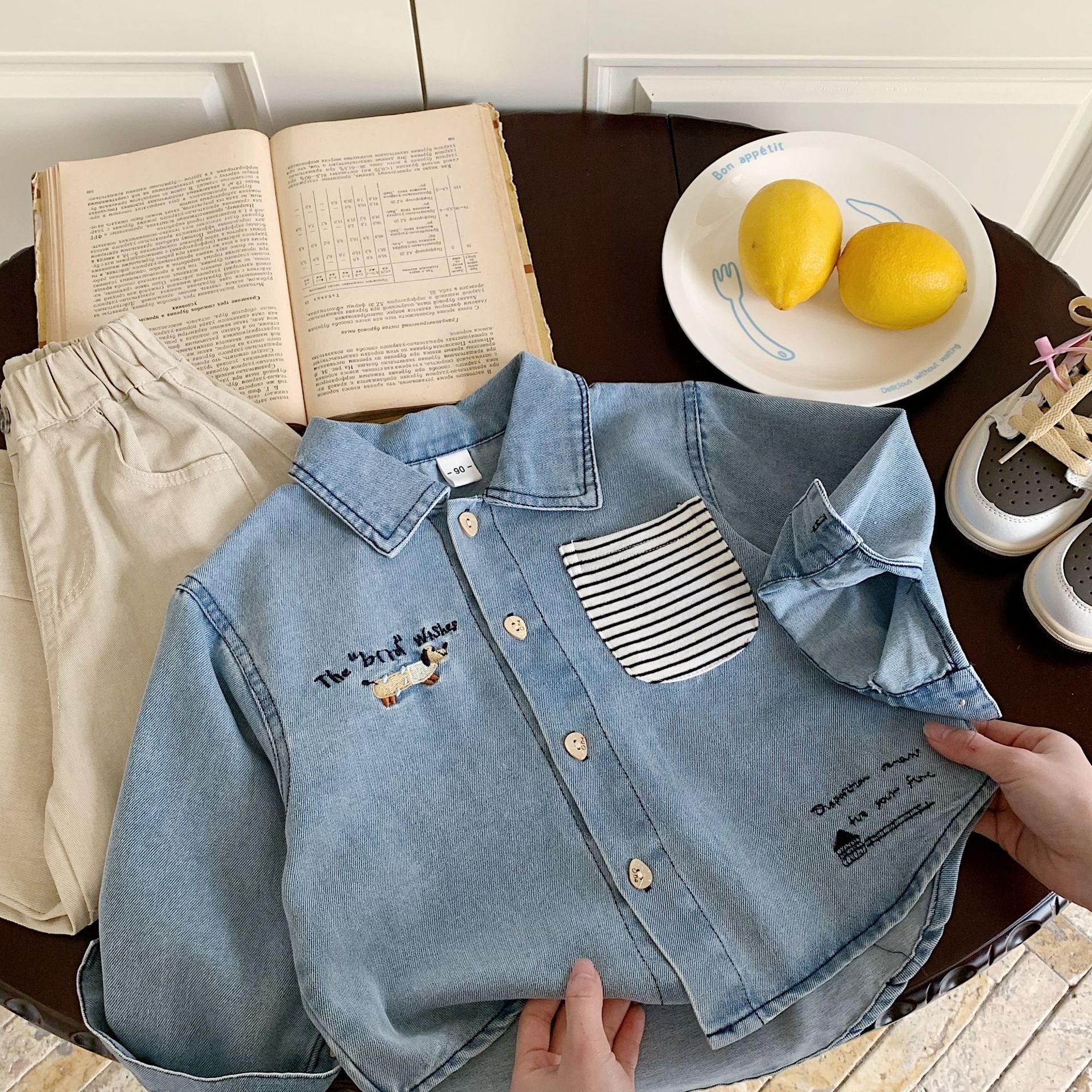 信封裡的汪汪 長袖牛仔上衣/襯衫/外套