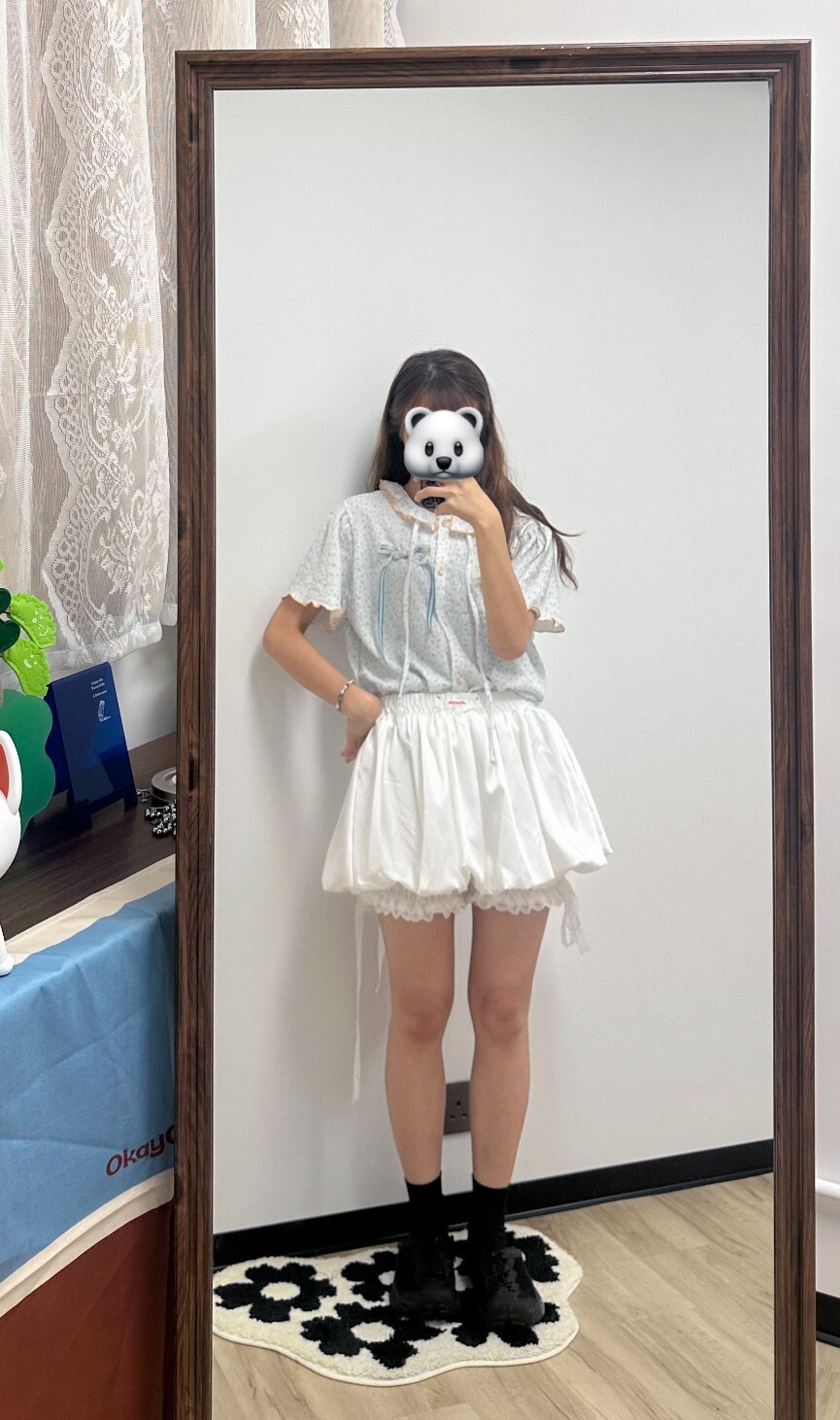 糖果色碎花蝴蝶結TOP