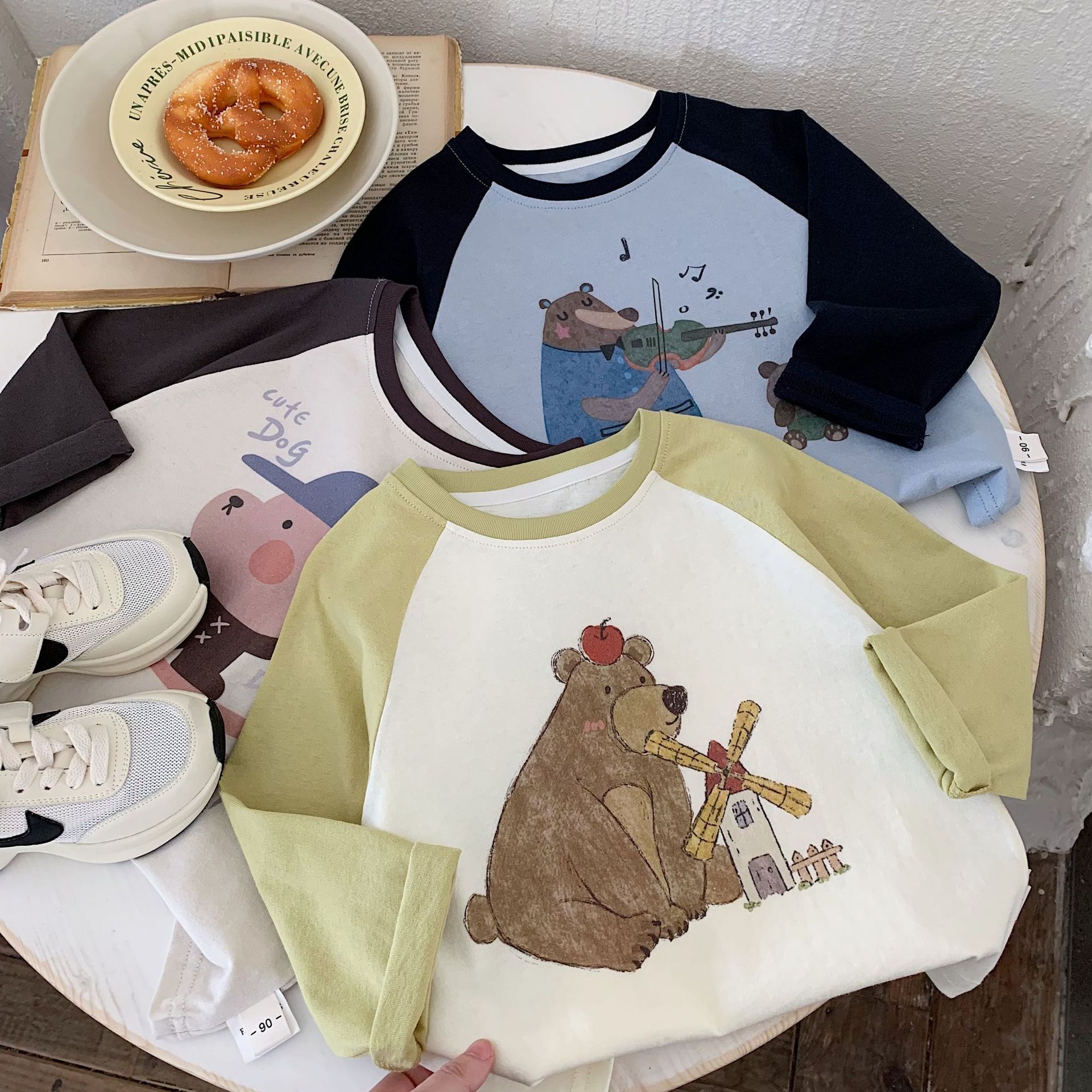 風車蘋果熊 長袖上衣