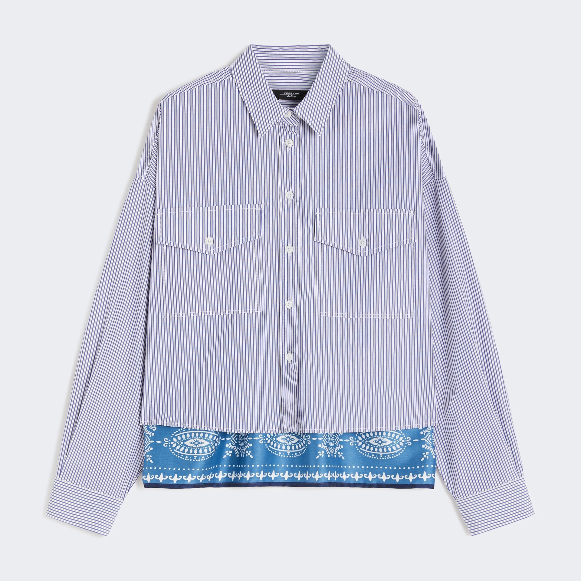 1LN0902-007 MAX MARA Weekend Heavy Cotton Canvas Shirt Navy #5116135106-005 (C-BR-E)