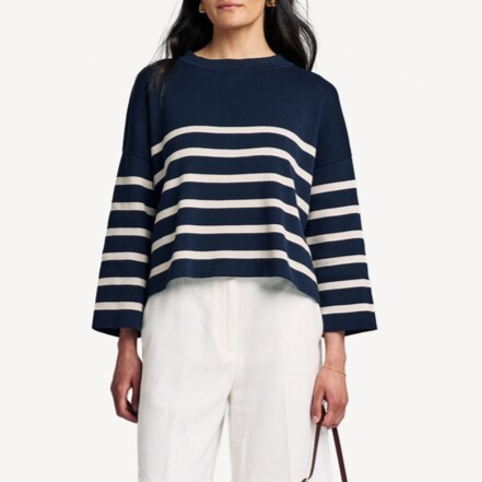 1LN0902-008 MAX MARA Weekend Pinide Striped Jumper Navy #5366195106-011 (C-BR-E)