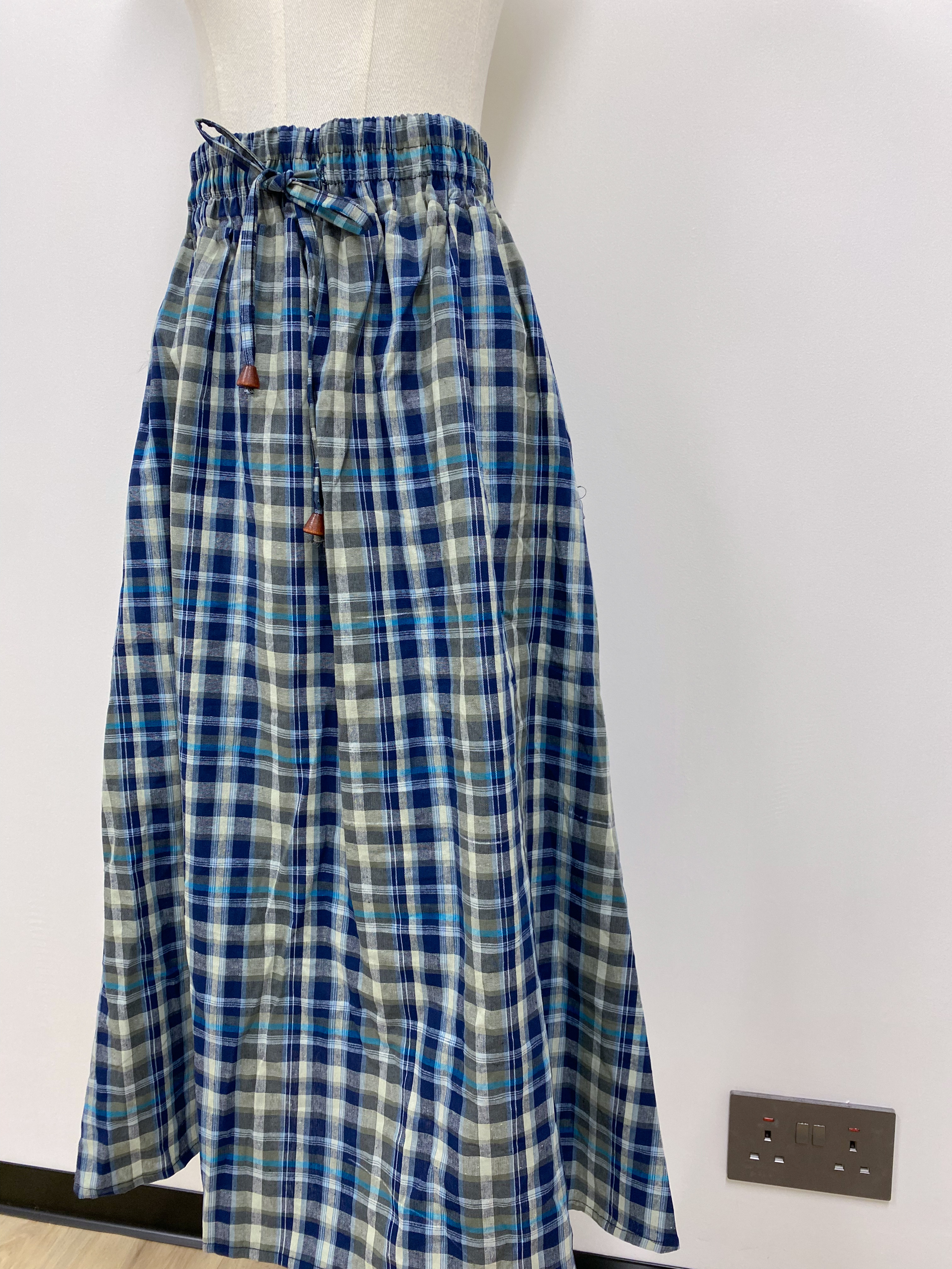 藍綠格仔傘裙